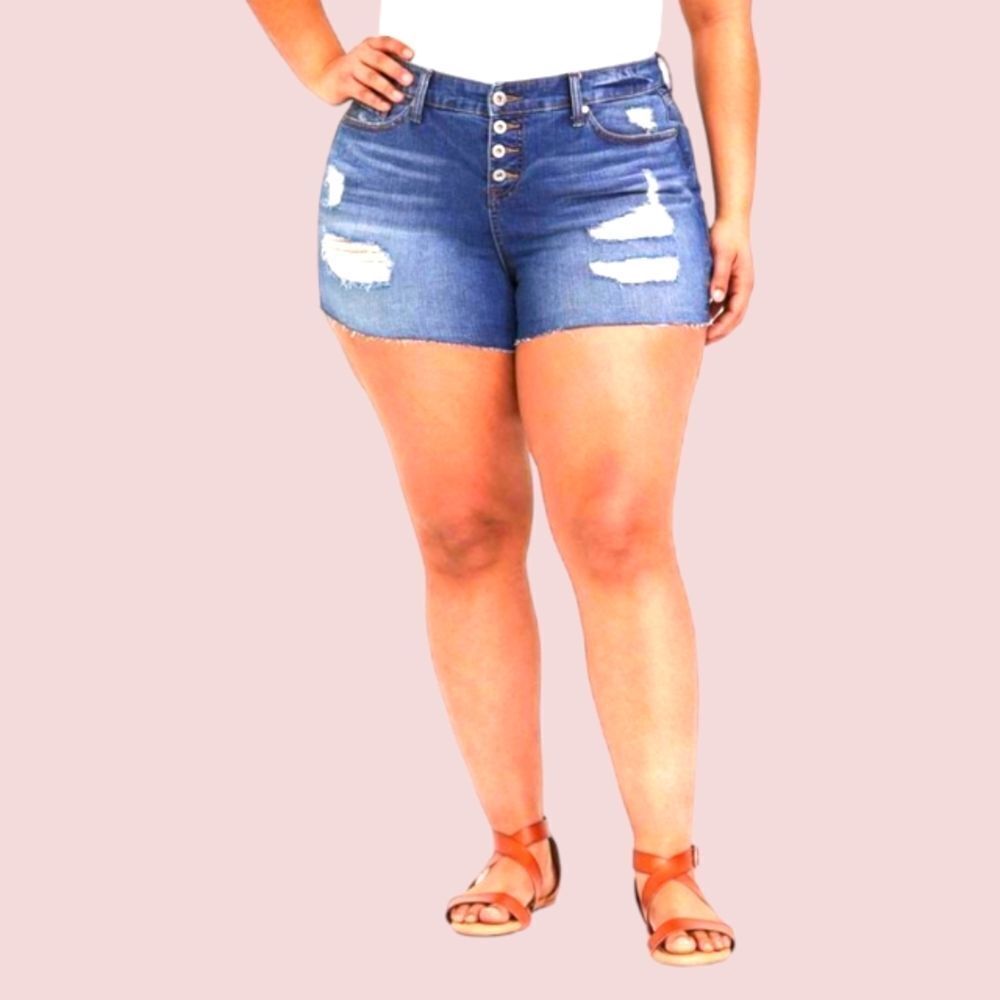NEW TORRID Plus Size High-Rise Skinny SHORTY SHORT Vintage Stretch Dark Wash